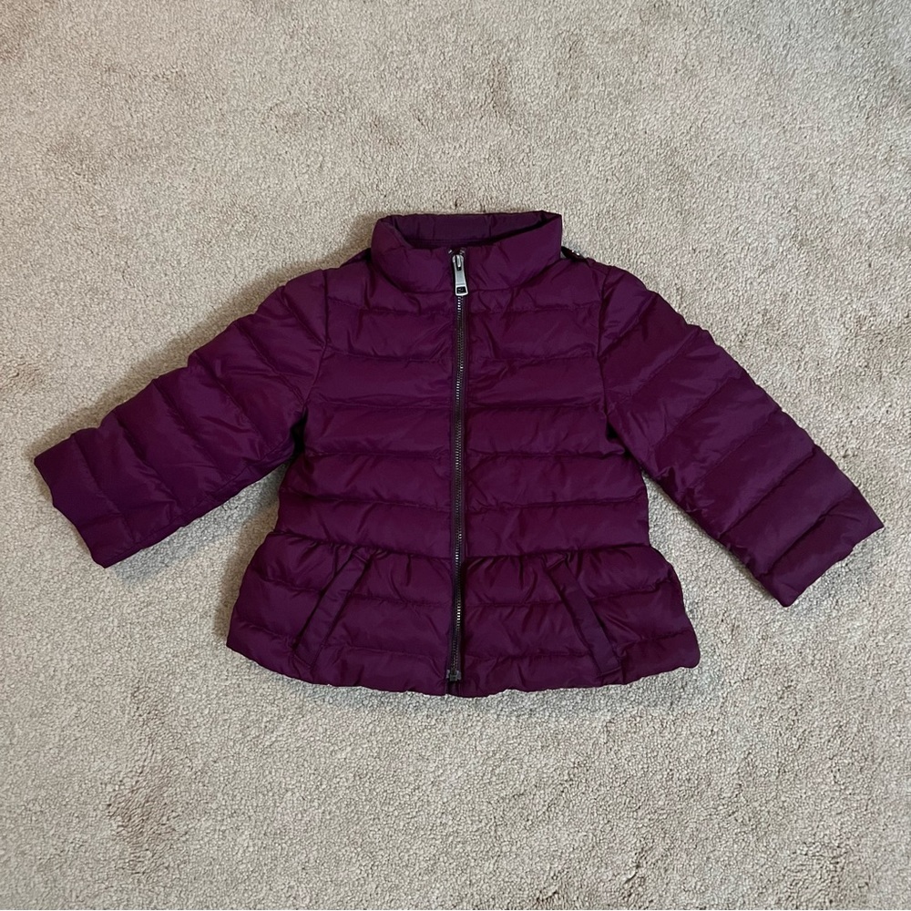 Authentic Burberry winter puffer jacket for toddler girl